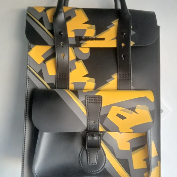 Dr. Martens Black and Yellow Backpack - Picture 2 of 5